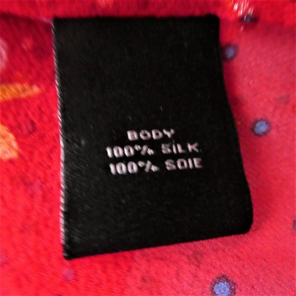 Silk Ella Moss Dress Pure Silk Sheer Lurex Floral Red L - Picture 8 of 10